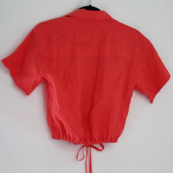 Athleta Playa Coral Linen Cropped Tie Top Womens XSmall - Picture 8 of 11